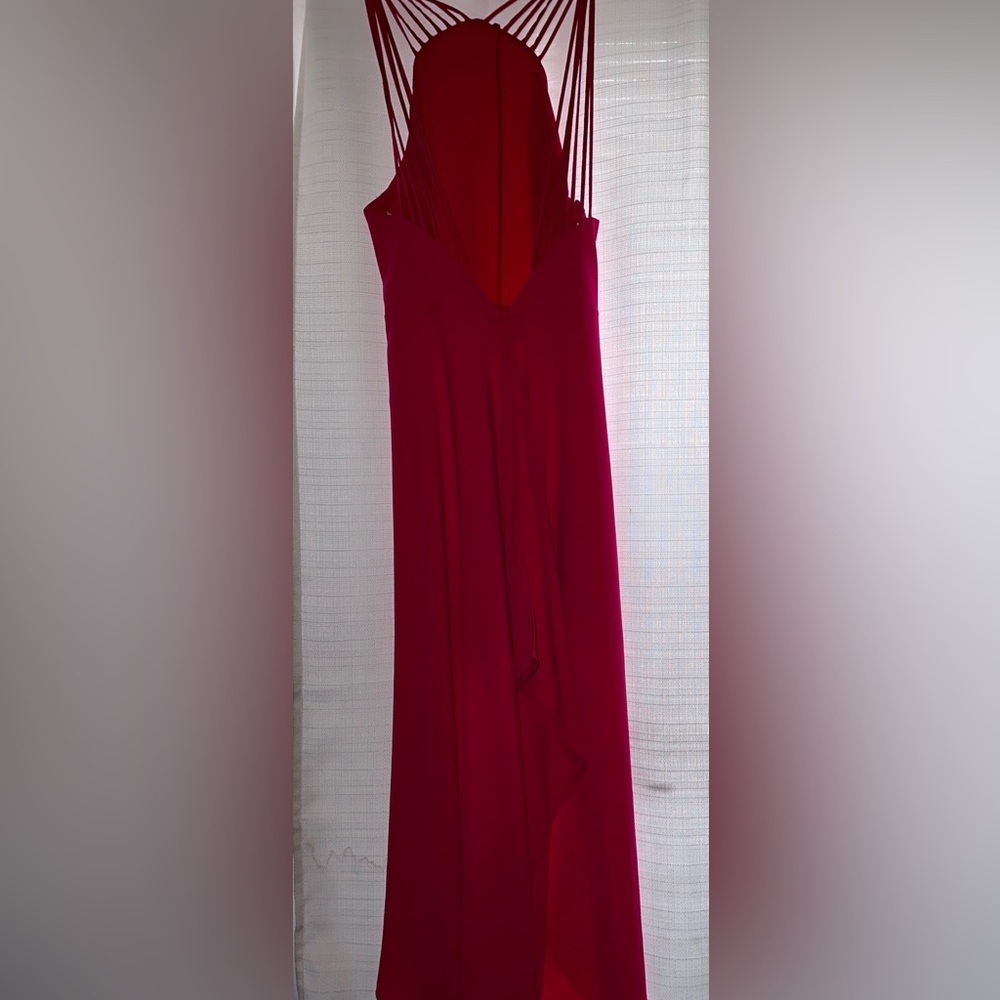 Halstead Heritar Backless hi-low pink dress